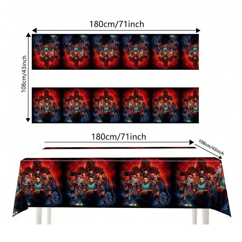 Table Cloth Disposable - Movie Stranger Things Theme Disposable Tablecloth
