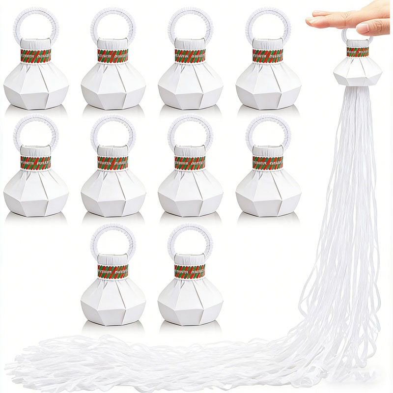 Confetti Cannon Tube - 10pcs White Streamers Poppers Romantic Hand