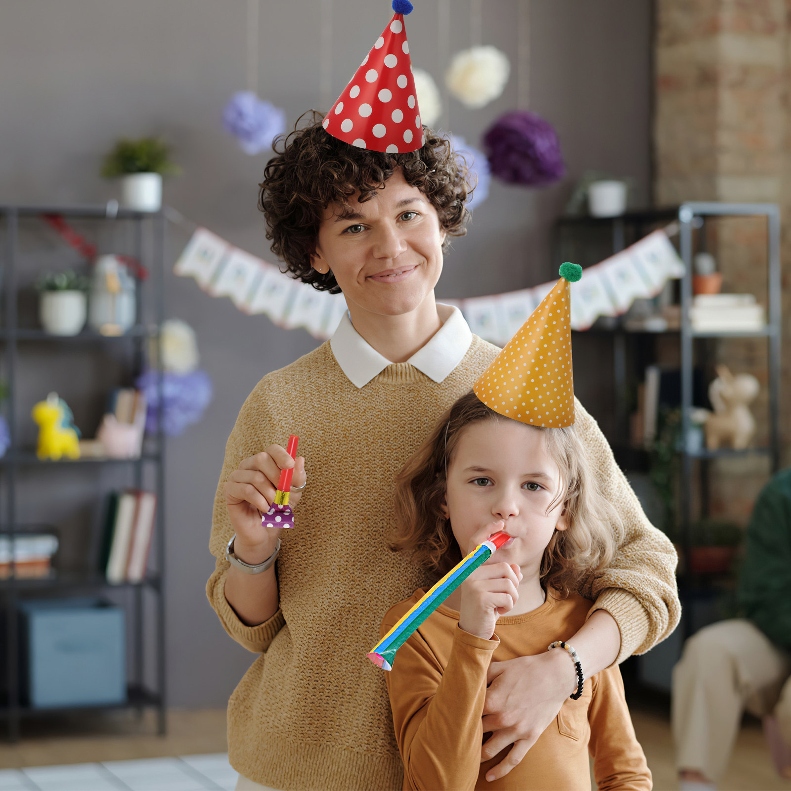 Party Hat Cone - 1Set Party Hats Paper Crowns Blowouts