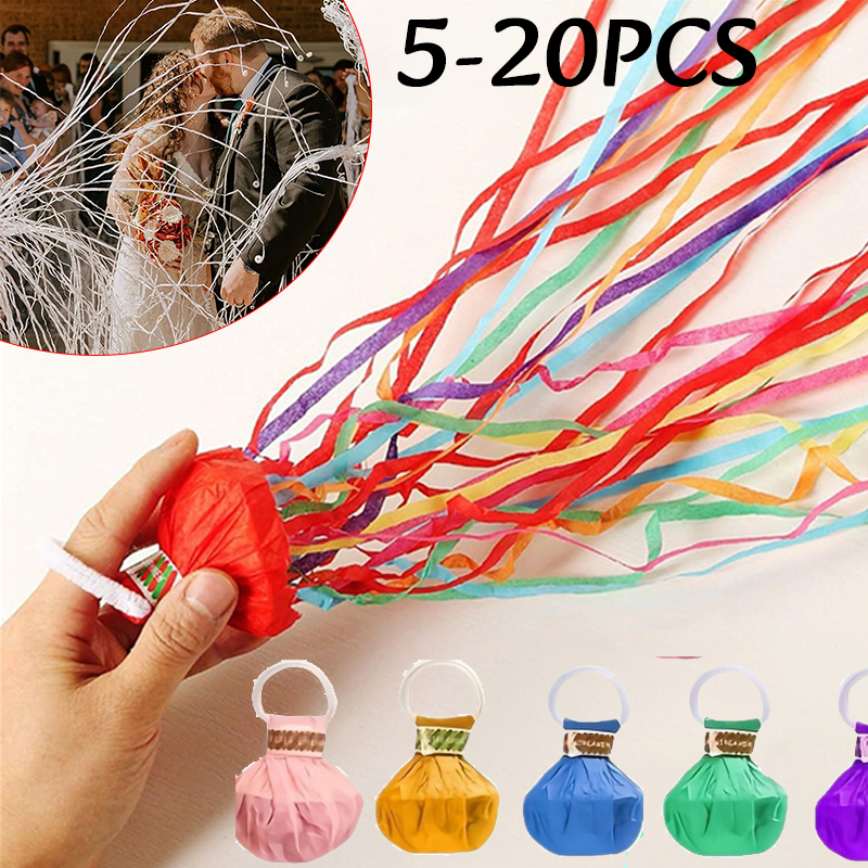 Confetti Cannon Tube - 5-20pc Colorful Hand Throw Streamer Poppers