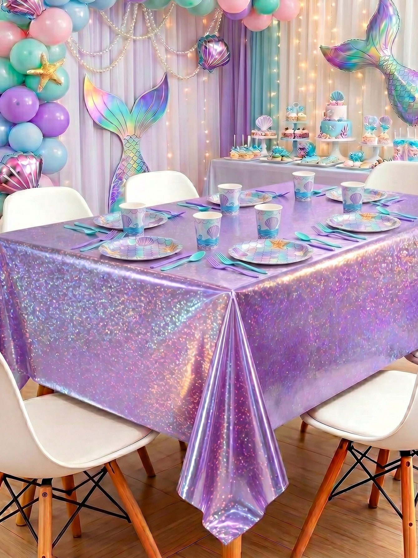 1pc Laser Purple Disposable Ta - Table Cloth Disposable ulasan dan harga