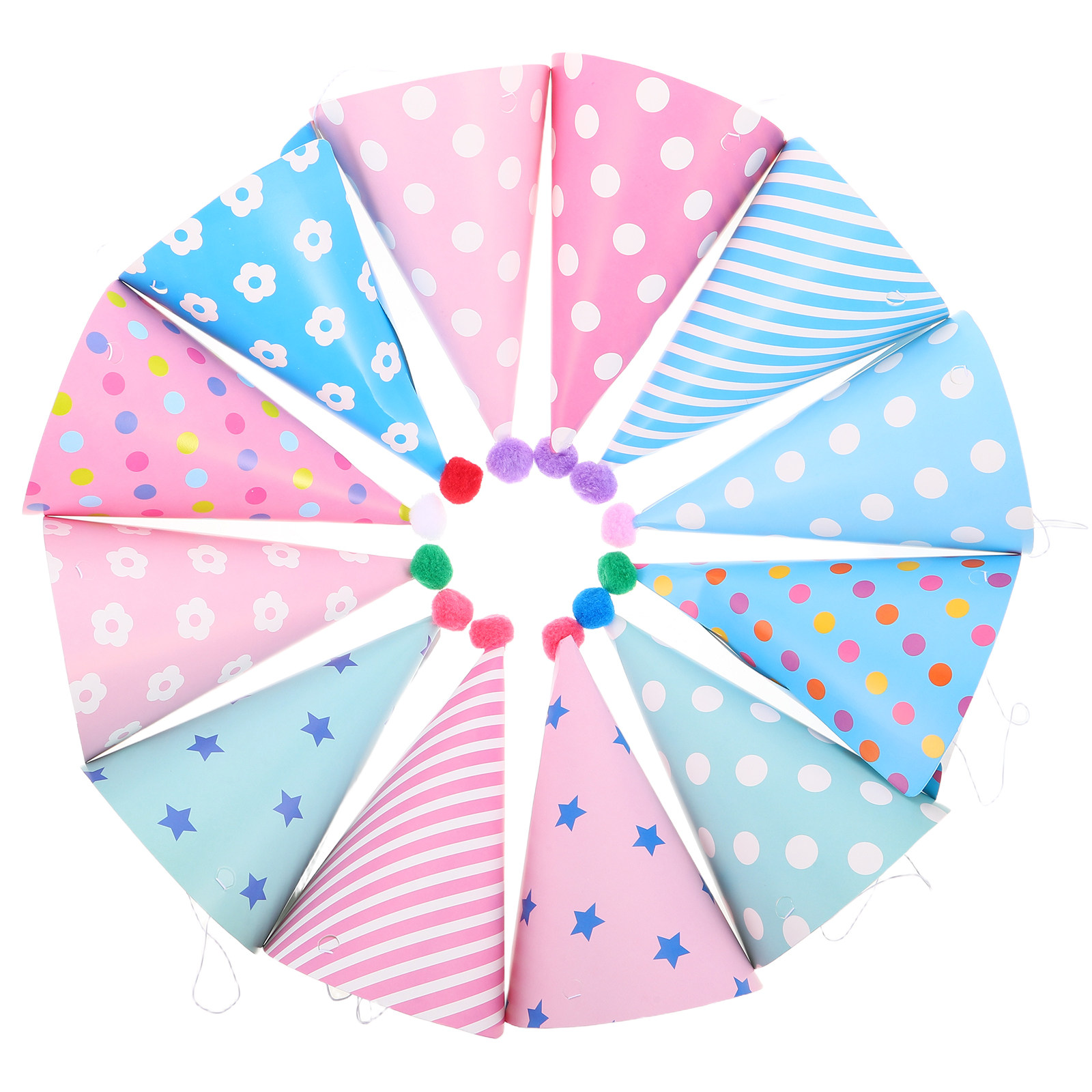 12Pcs Kids Birthday Cone Hats  - Party Hat Cone ulasan dan harga