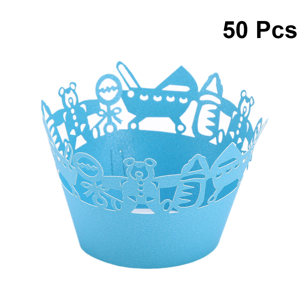 50pcs Carriage Cut Cupcake Wra - Plastic Cup 50Pcs ulasan dan harga