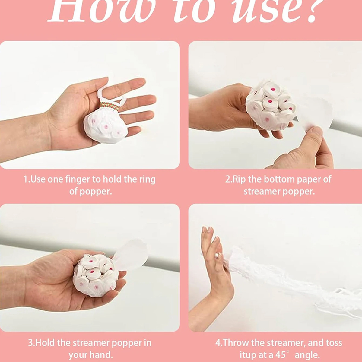 10Pcs Romantic White Hand-Thro - Confetti Cannon Tube ulasan dan harga