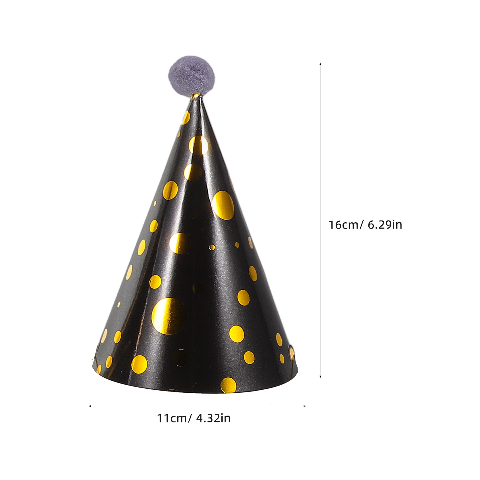 3Pcs Elegant Gold Foil Birthda - Party Hat Cone ulasan dan harga