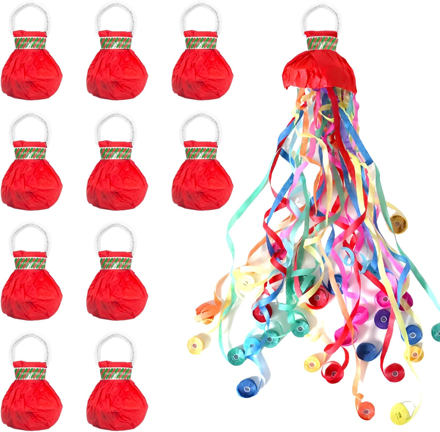 10pcs Hand Throw Streamers No  - Confetti Cannon Tube ulasan dan harga