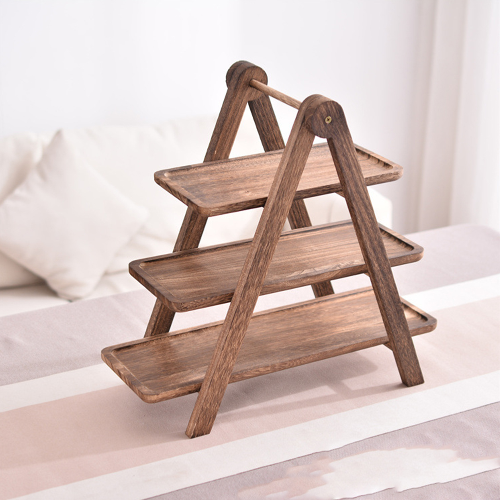 2Pcs Wooden Serving Platter Re - Cupcake Stand Tier ulasan dan harga