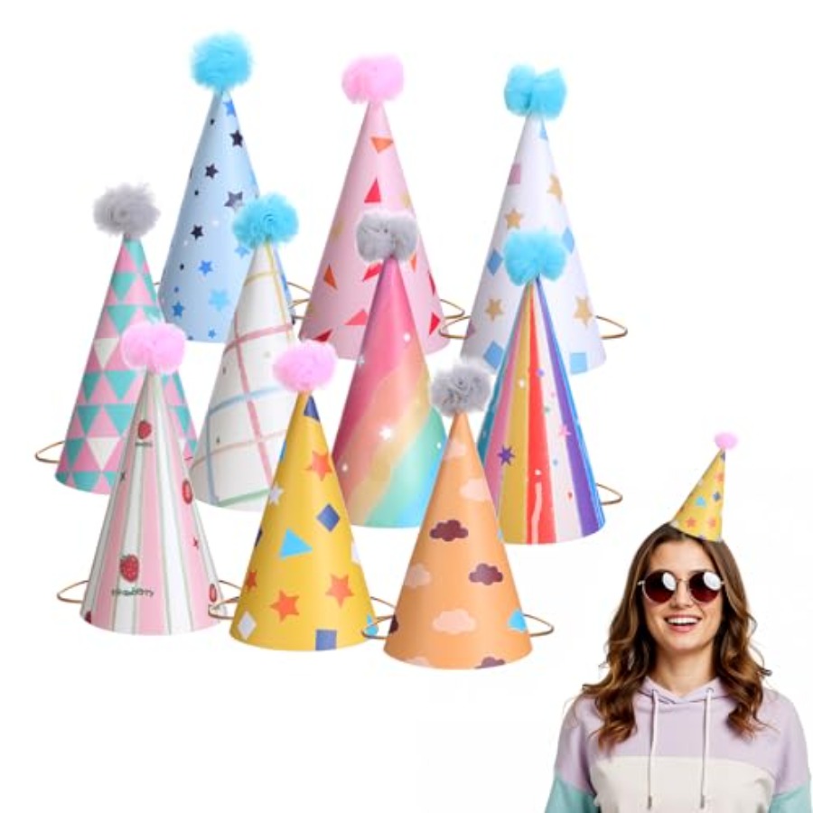 10 PCS Birthday Party Hats for - Party Hat Cone ulasan dan harga