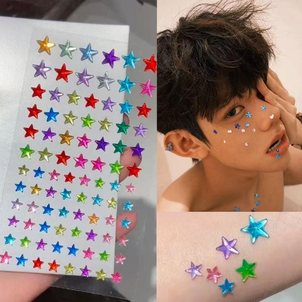 Self-Adhesive Face Rhinestones - Event Party ulasan dan harga