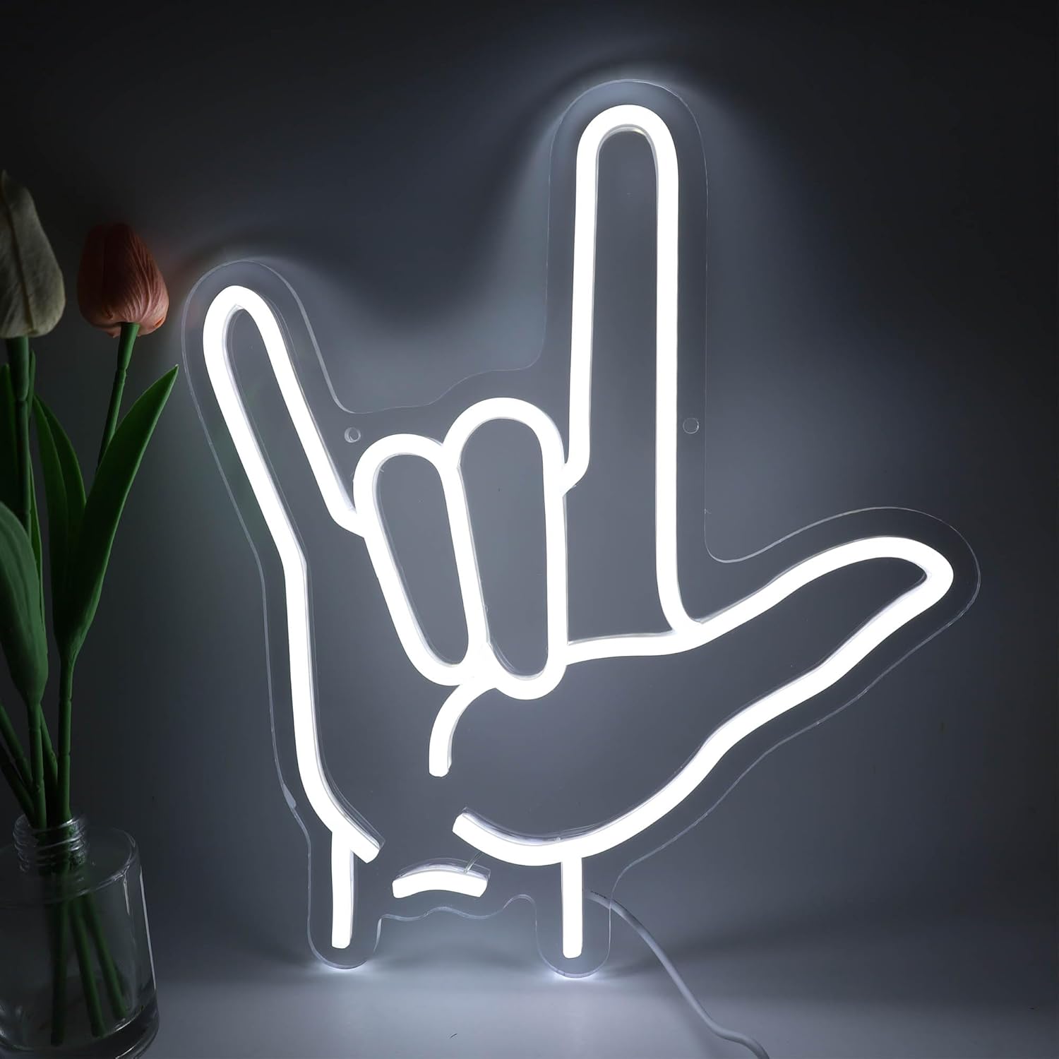 Hand Gesture Neon Sign I Love  - Neon Sign Party ulasan dan harga