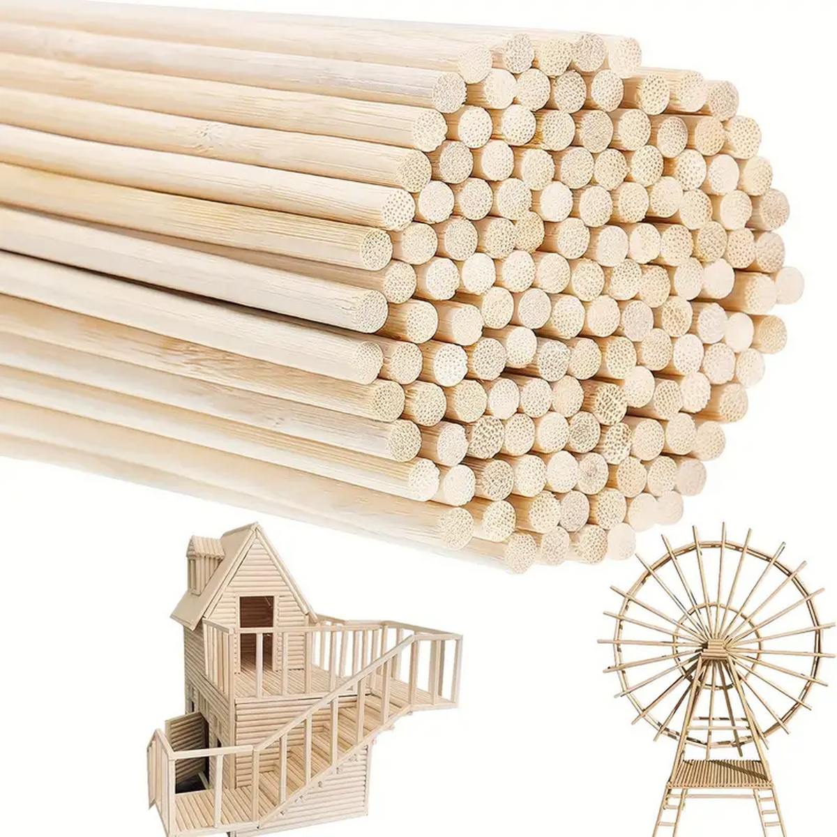 DIY Bamboo Sticks 50/100pcs Na - Cotton Candy Cone ulasan dan harga