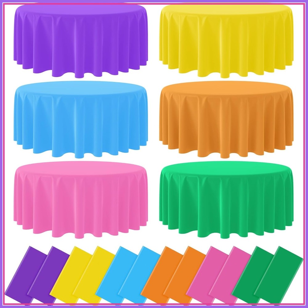 12 Pcs Round Fiesta Tablecloth - Table Cloth Disposable ulasan dan harga