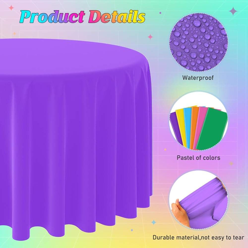 12 Pcs Round Fiesta Tablecloth - Table Cloth Disposable ulasan dan harga