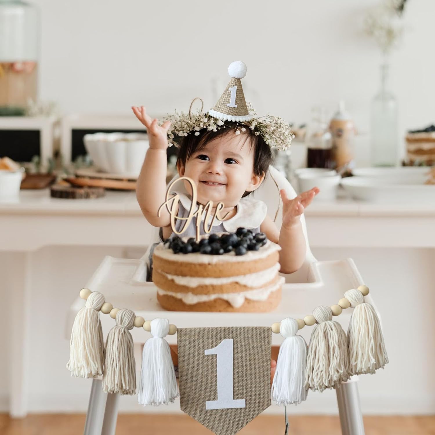 Birthday High Chair Banner Han - Party Hat Cone ulasan dan harga
