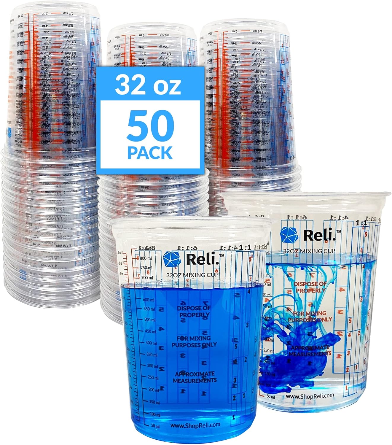 50 Pcs 32oz Disposable Paint M - Plastic Cup 50Pcs ulasan dan harga