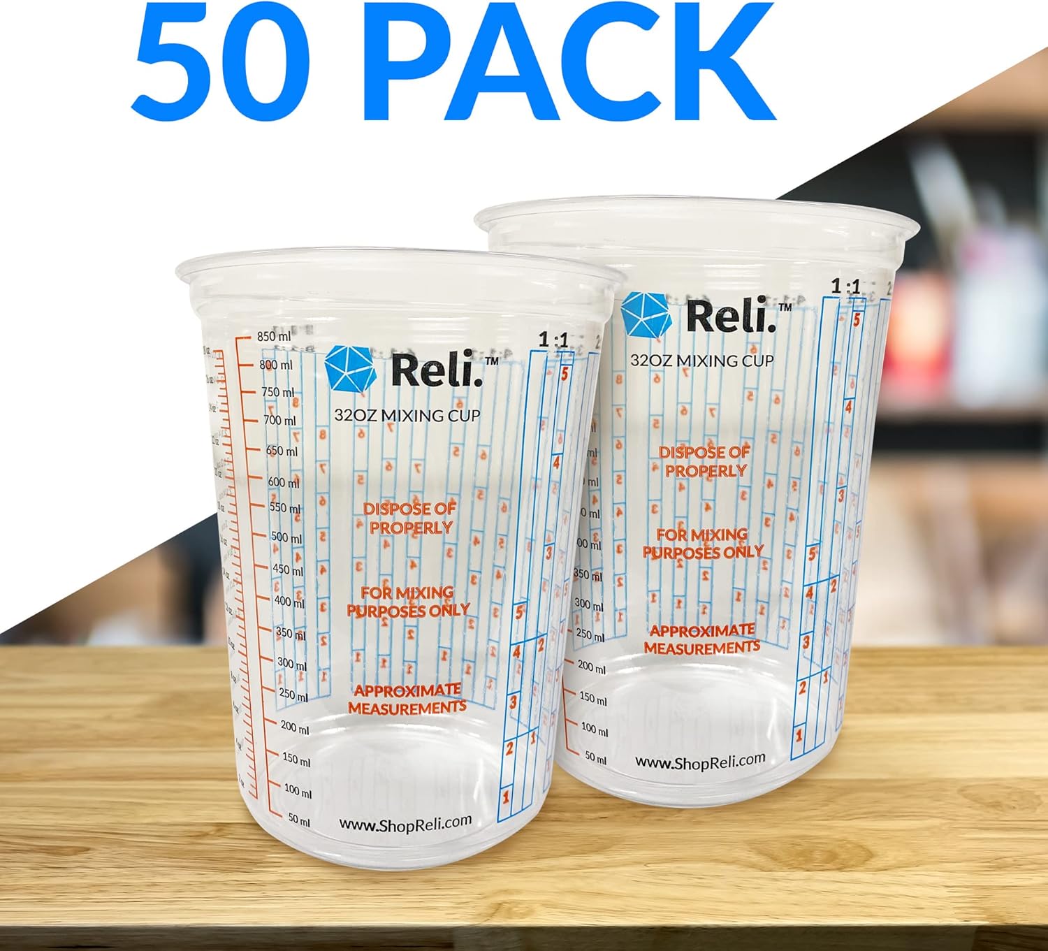 50 Pcs 32oz Disposable Paint M - Plastic Cup 50Pcs ulasan dan harga