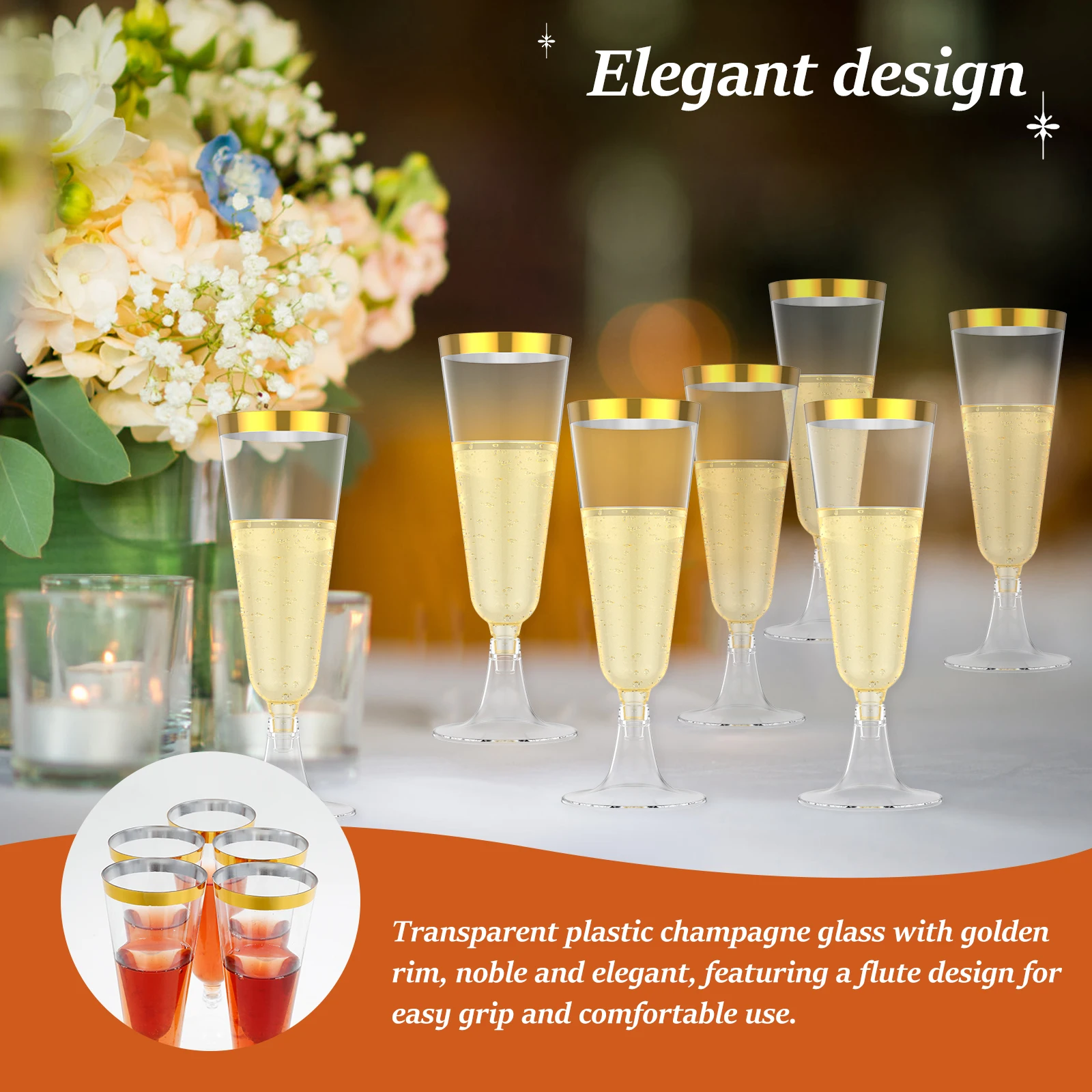 50Pcs Plastic Champagne Flutes - Plastic Cup 50Pcs ulasan dan harga