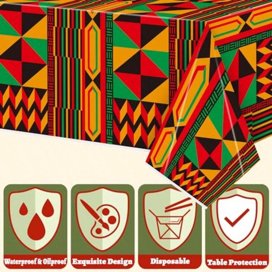 3 Packs African Print Disposab - Table Cloth Disposable ulasan dan harga