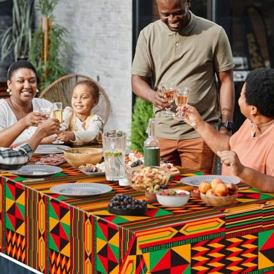 3 Packs African Print Disposab - Table Cloth Disposable ulasan dan harga