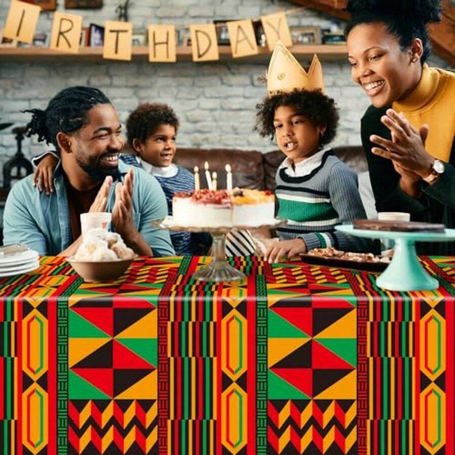 3 Packs African Print Disposab - Table Cloth Disposable ulasan dan harga