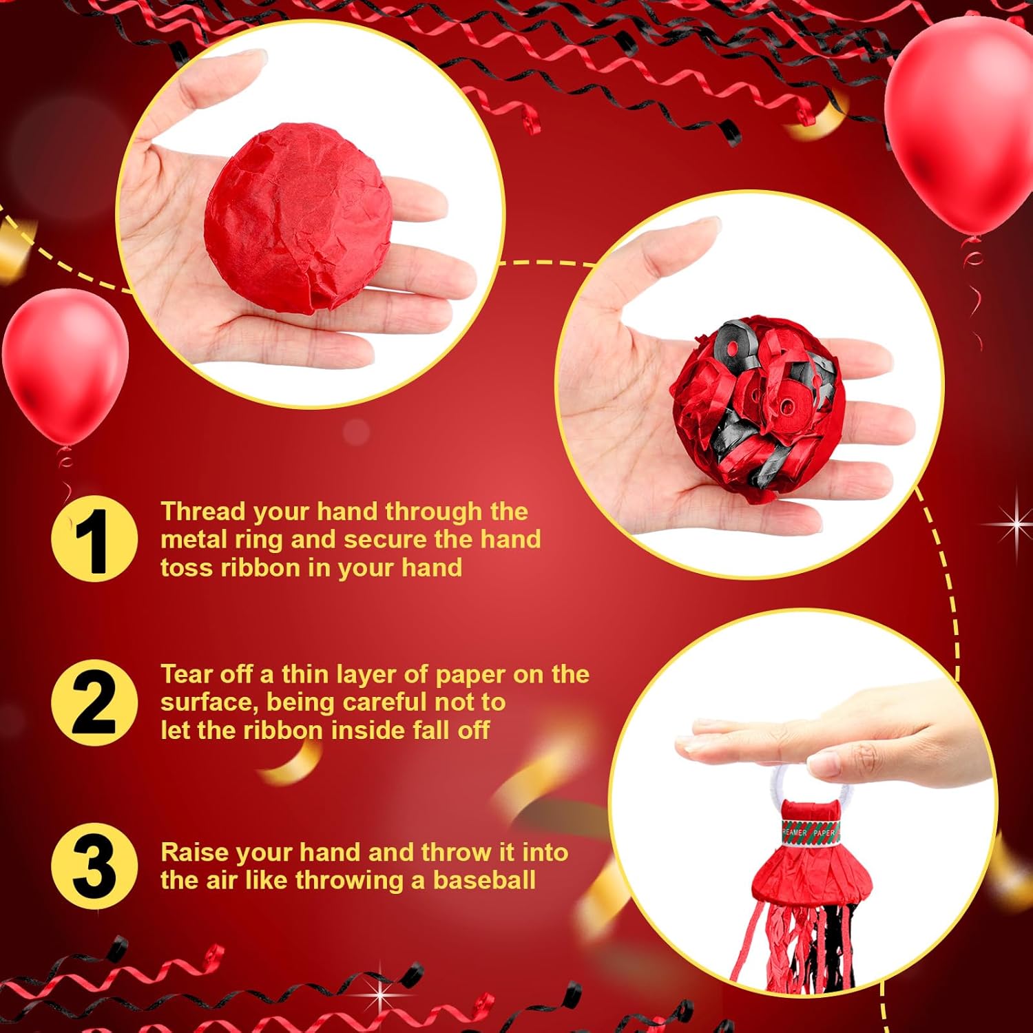 Red Hand Throwing Streamers Co - Confetti Cannon Tube ulasan dan harga