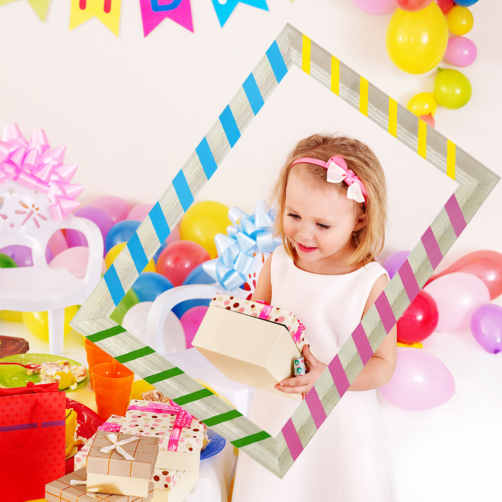 68x48cm Creative Colorful Pape - Photo Booth Frame ulasan dan harga